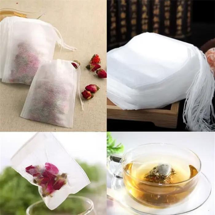 Sachets de Thé en Tissu Non Tissé avec Ficelle pour Infuseur
