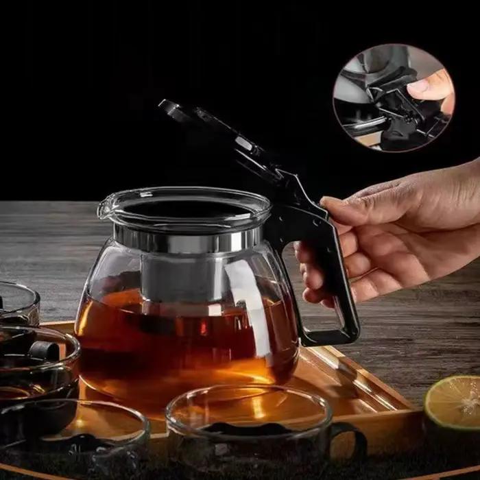Théière en verre résistante à la chaleur grande capacité avec panier filtrant pour thé Pu-erh Kung Fu chinois occassions spéciales décoration intérieure