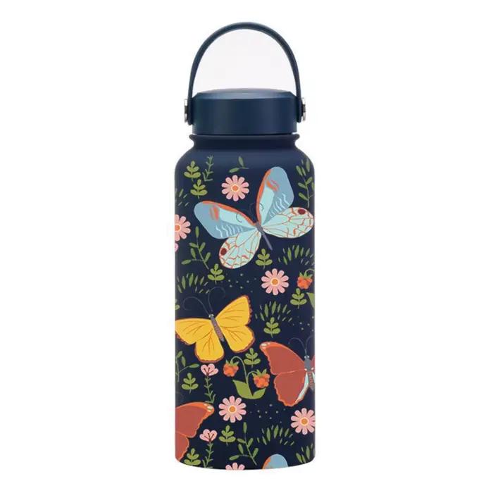Bouteille en acier inoxydable thermique multi-couleurs 1 litre pour la maison et l'extérieur occasions spéciales cadeau résistant à la chaleur et au froid