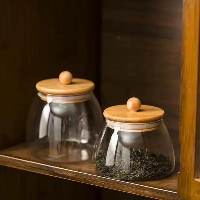 Récipients en verre hermétiques pour le stockage du thé