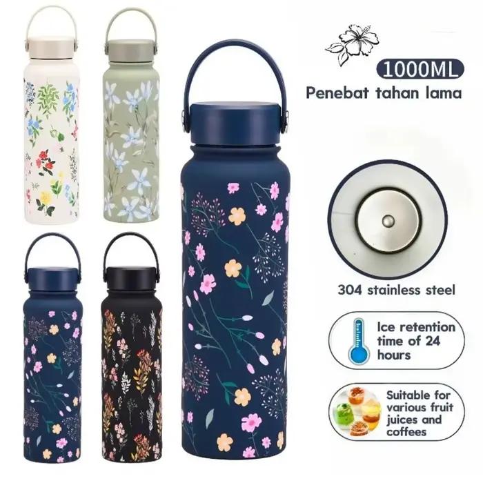 Bouteille en acier inoxydable thermique multi-couleurs 1 litre pour la maison et l'extérieur occasions spéciales cadeau résistant à la chaleur et au froid