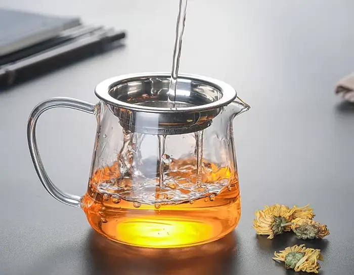 Théière en verre Cha Hai avec infuseur pour thé Puer Pu Erh, tasse juste, résistance à la chaleur, élégante pour amateurs de thé et occasions spéciales