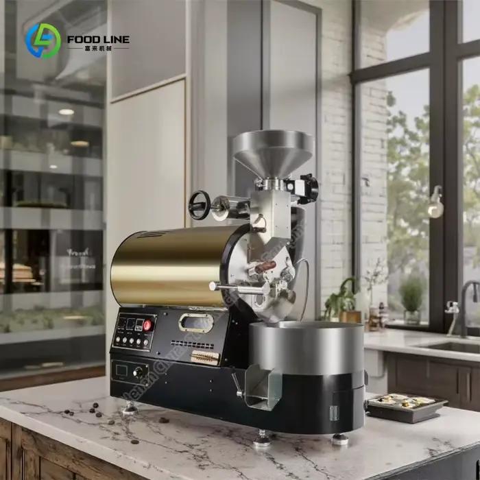 Machine torréfacteur à tambour de 5kg, acier inoxydable 304, contrôle de température, adapté aux usages commerciaux et domestiques, café artisanal