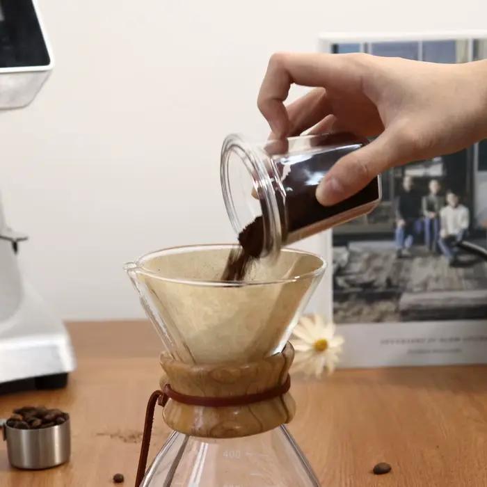 Tasse doseuse RVRQWQ en plastique transparent pour visualiser la qualité de la mouture de café blanc ou clair pour amateurs de café et professionnels