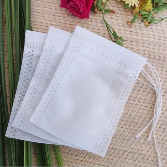 Sachets de thé vides en tissu non tissé avec ficelle pour infusion personnelle et cadeau thé polyvalent pour usage domestique et occasions spéciales