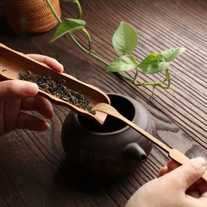 Accessoires à thé de haute qualité Kongfu chinois en bois de bambou Style rétro cuillère à thé naturelle