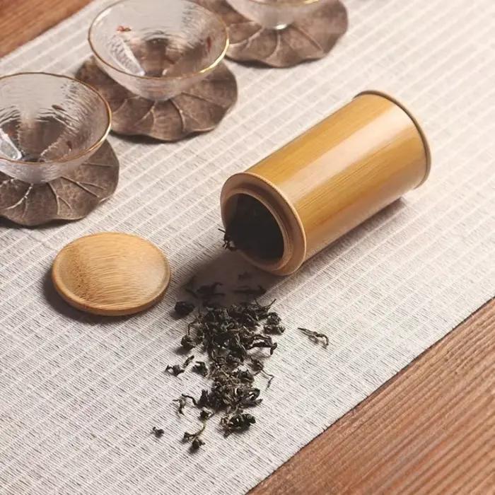 Boîte de rangement de thé en bambou délicate et Portable