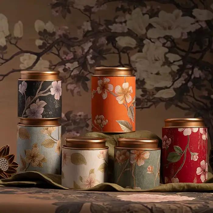 Boîte à thé rétro multifonctionnelle en fer résistante à l'humidité pour stockage de thé, sucre, matcha et autres aliments secs élégante pour la maison ou le bureau occasions spéciales