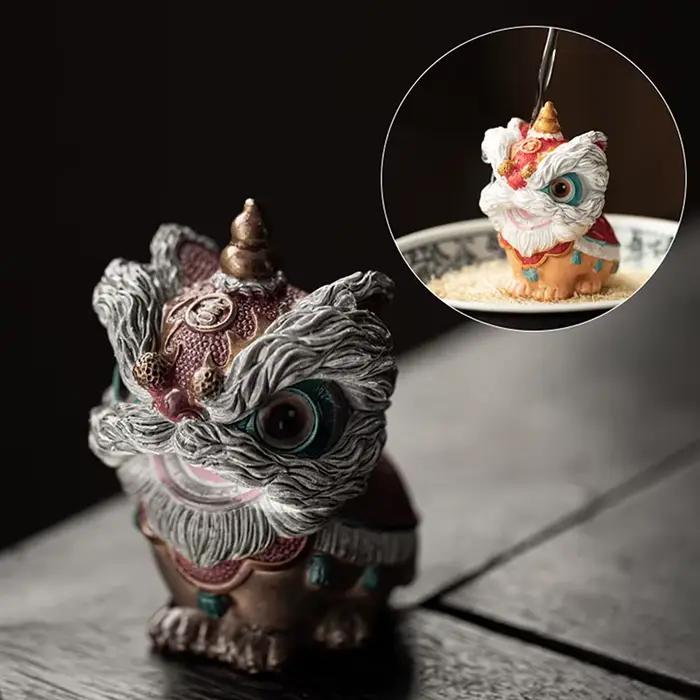 Animal de Thé Danse du Lion Changeant de Couleur Poupée Porte-Bonheur Décoration Table à Thé Occasions Spéciales Cérémonie Thé