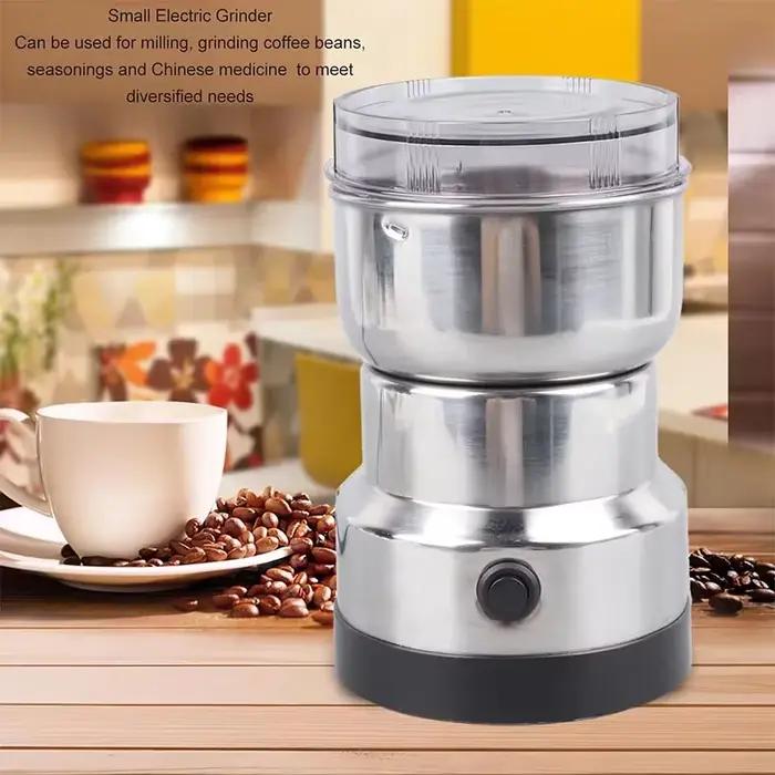 Moulin à Grains Café Multifonctionnel Hachage Électrique 4 Lames Noix Haricots Design Compact Blanc Jaune Cuisine Cadeau Occasion Spéciale