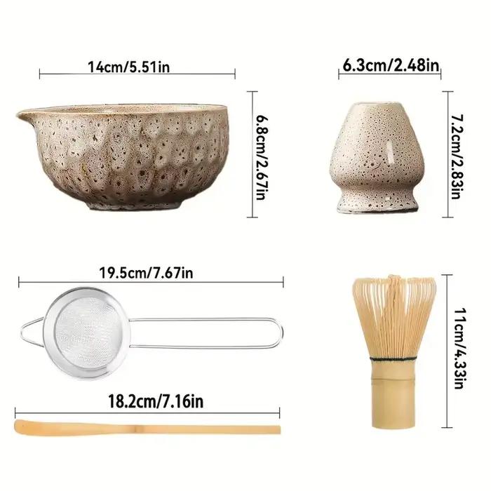 1 ensemble d'ensemble en céramique matcha japonaise