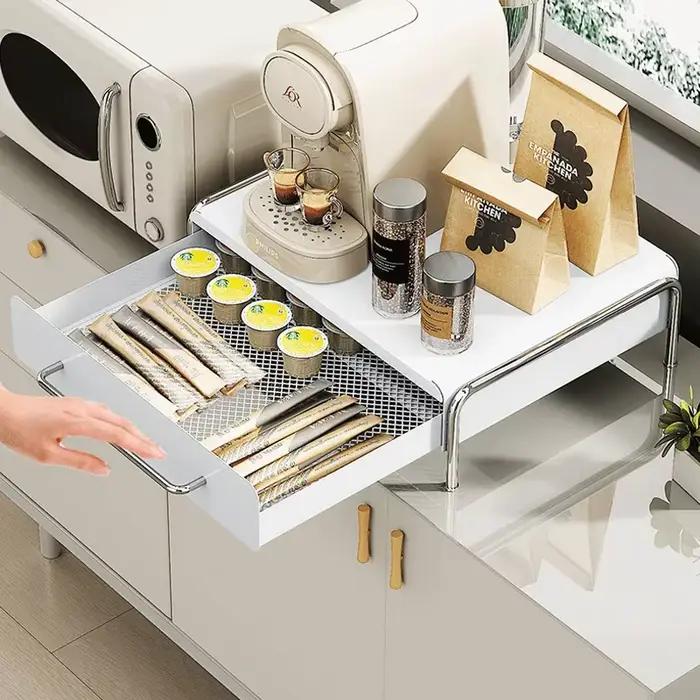 Présentoir à capsules de café T1 Boîte de rangement pour sachets de thé Boîte de rangement en métal robuste pour bar et cuisine Occasions spéciales pour amateurs de café et thé