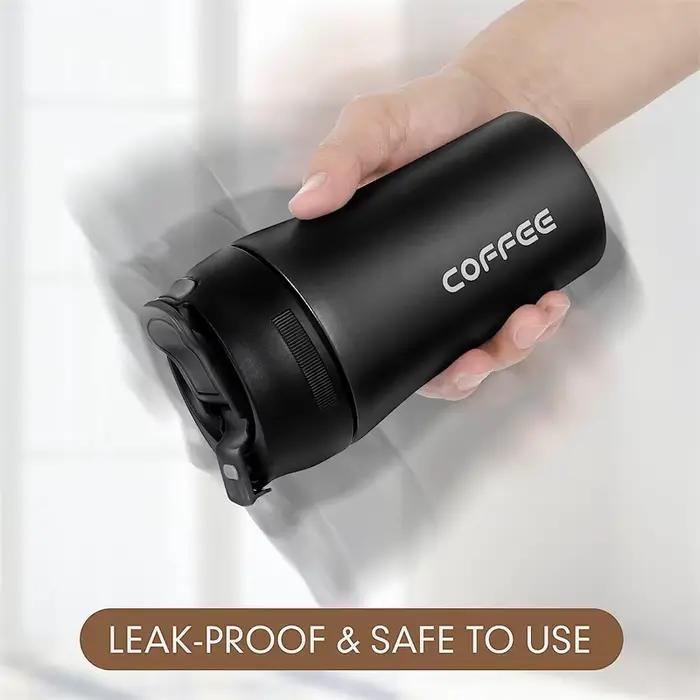 Tasse de voyage isolée en acier inoxydable avec paille pour café ou boissons froides adapté au bureau et en déplacement pour une consommation sans tracas