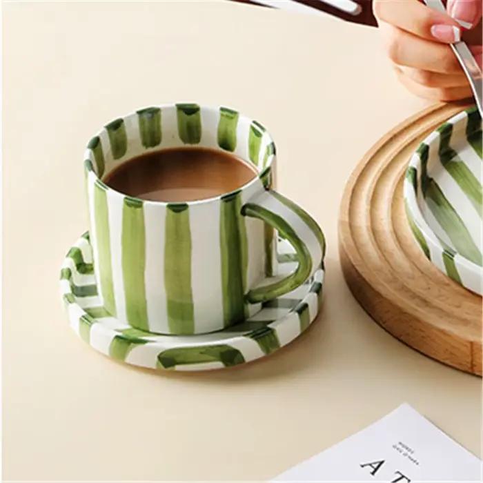 Tasse à café et thé de l'après-midi de 280ml en céramique porcelaine minimaliste pour usage quotidien et cadeaux d'occasions spéciales