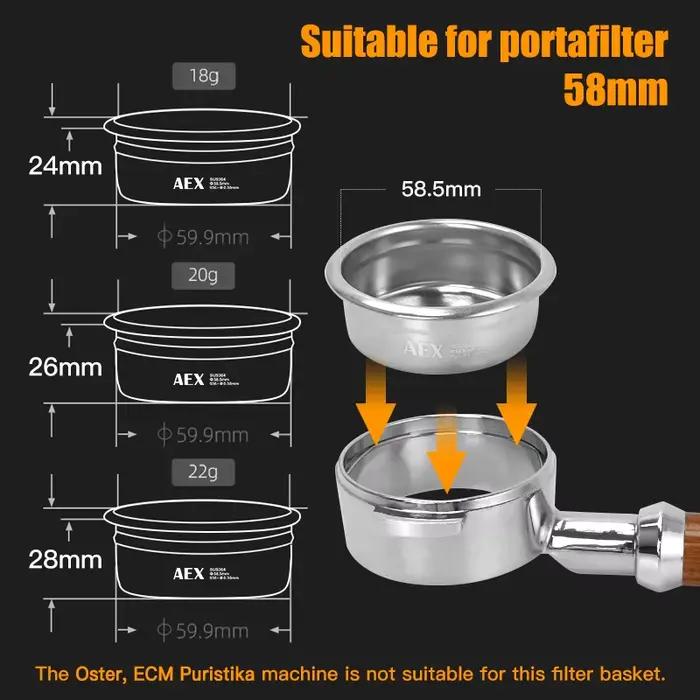 Panier de filtre à café 58MM AEX précis 18g 22g