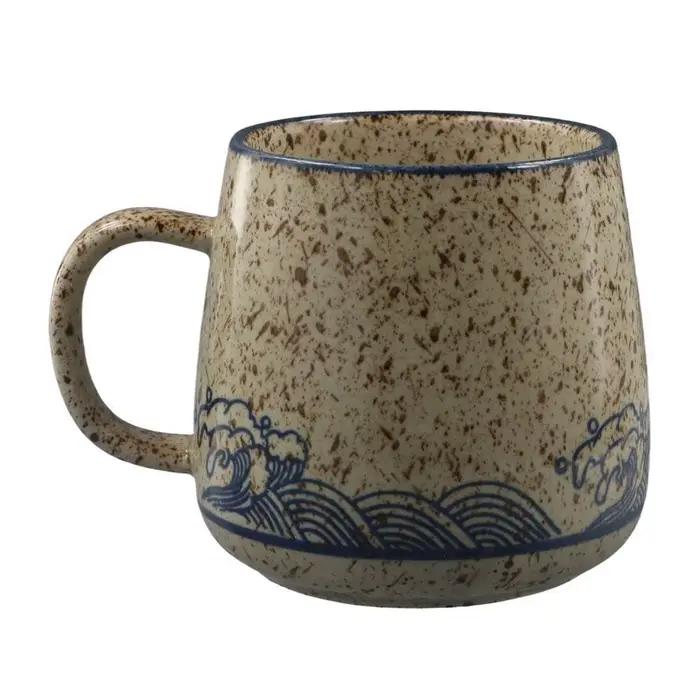 Tasse en céramique de style japonais grande capacité personnalisable pour le thé et le café occasions spéciales design nordique carpe lotus fleur de prunier