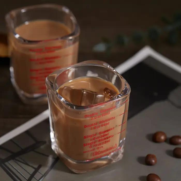 Verre de tasse à mesurer de café expresso de 60ml