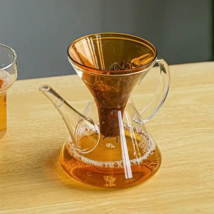Pot de brassage rapide Kung Fu en verre résistant aux hautes températures pour séparation du thé à la maison occasions spéciales élégant à offrir