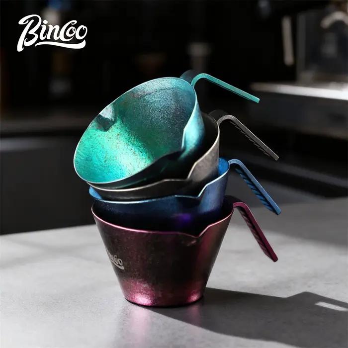 Bincoo Tasse à café en titane premium 90 ml pour l'extraction d'espresso et la mesure du lait Construction durable