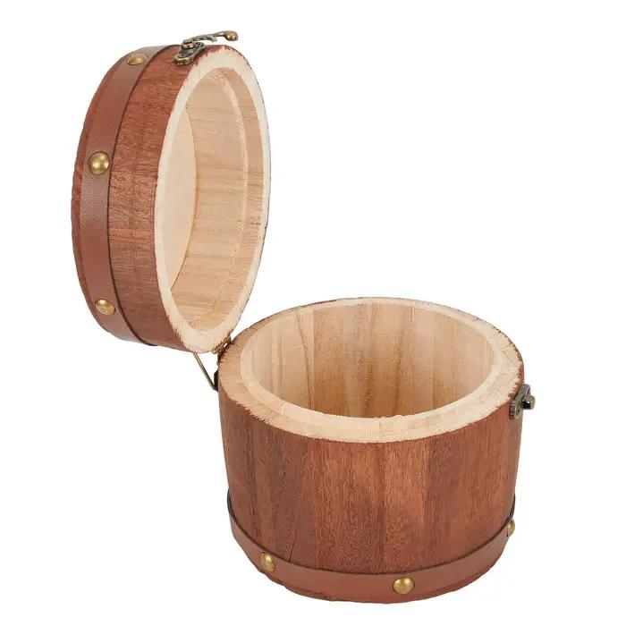 QuestionTea-Baril en bois de grande capacité avec couvercle