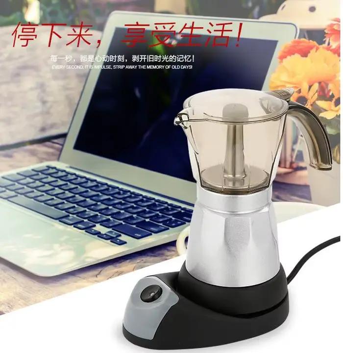 220V 480W 3 tasses électrique thé cafetière Pot Cafetera Machine moka amovible café cuisine outil bureau à domicile
