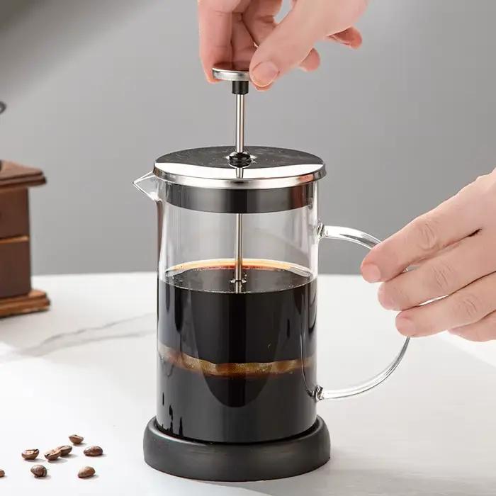 Cafetière à piston 12 oz (350 ml) en verre épaissi et acier inoxydable