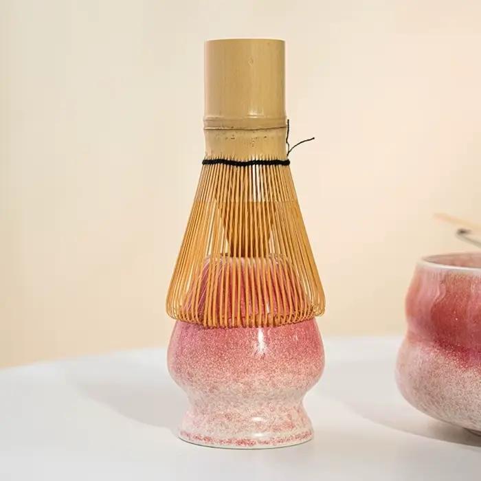 Ensemble de fouet à thé 2 pièces en céramique pour amateurs de thé et décorateurs de maison élégants