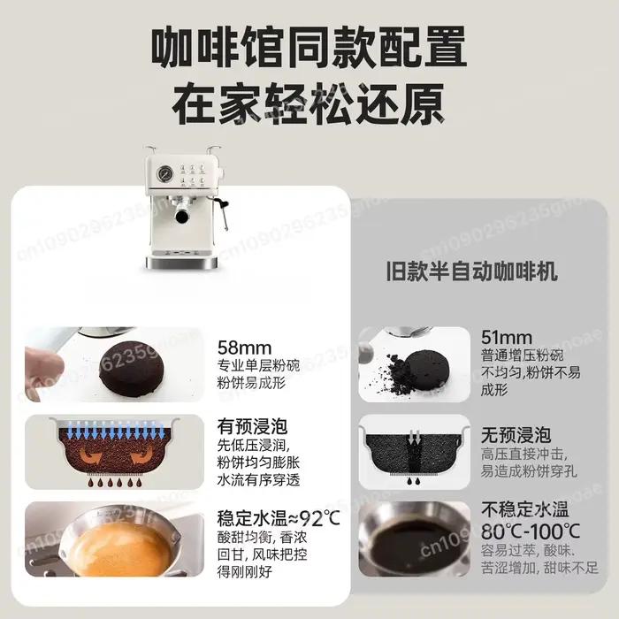 Machine expresso semi-automatique 58mm pour latte art et cafe a domicile occasion speciale blanc ou rouge