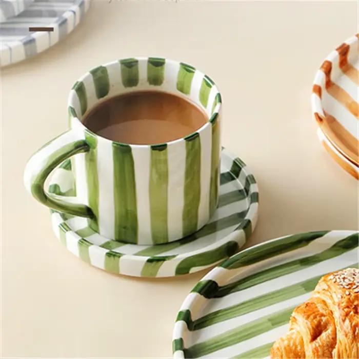 Tasse à café et thé de l'après-midi de 280ml en céramique porcelaine minimaliste pour usage quotidien et cadeaux d'occasions spéciales