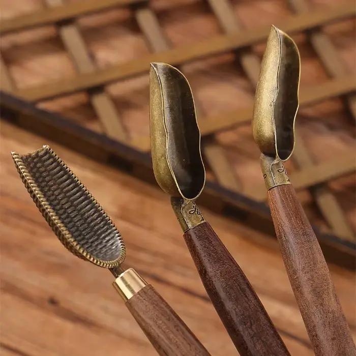 Cuillère à thé Vintage à feuilles mobiles
