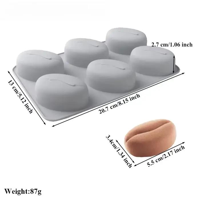 Moule en silicone à 6 cavités pour grains de café de petite taille