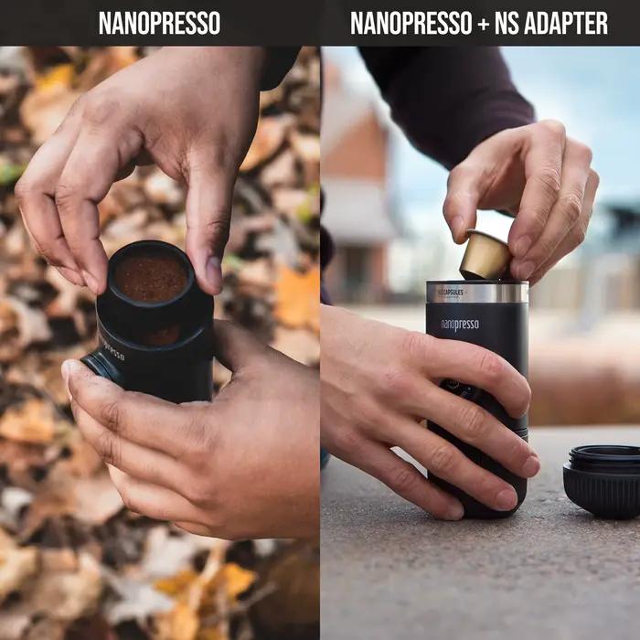 Wacaco Nanopresso Machine à expresso portable groupée avec adaptateur NS