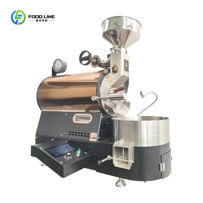 Machine torréfacteur à tambour de 5kg, acier inoxydable 304, contrôle de température, adapté aux usages commerciaux et domestiques, café artisanal
