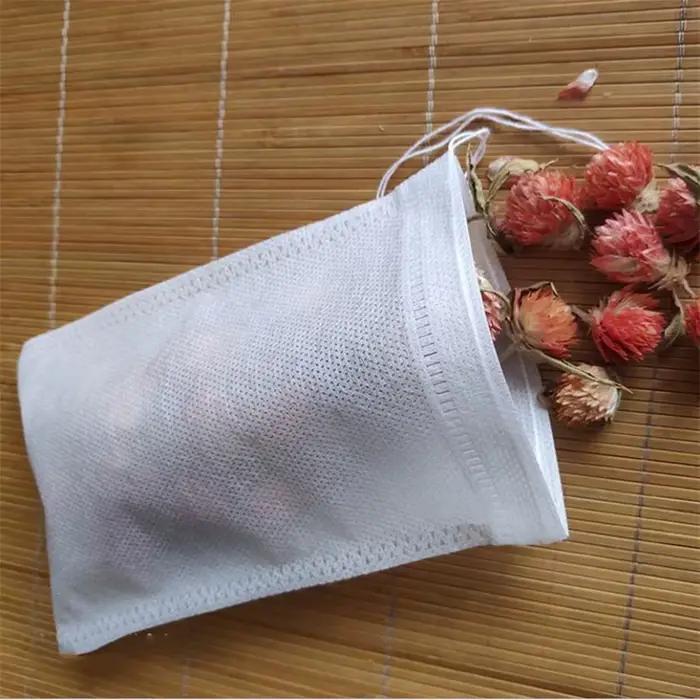 Sachets de thé vides en tissu non tissé avec ficelle pour infusion personnelle et cadeau thé polyvalent pour usage domestique et occasions spéciales