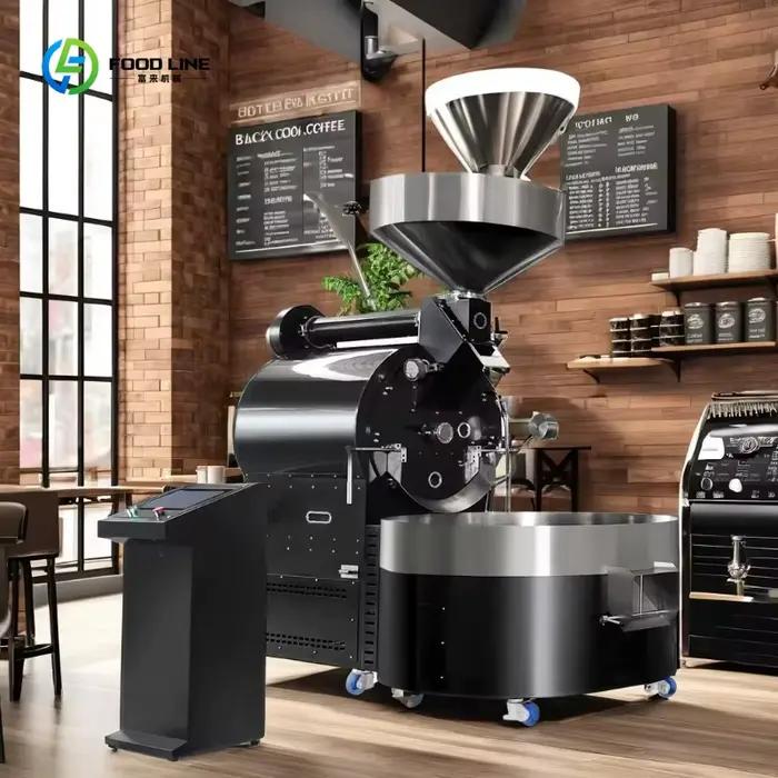 Machine torréfacteur à tambour de 5kg, acier inoxydable 304, contrôle de température, adapté aux usages commerciaux et domestiques, café artisanal