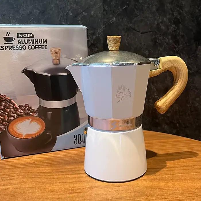 Cafetière Moka 3/6 tasses - Machine à expresso italienne pour cuisinière à gaz et électrique