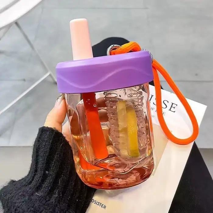 Tasse à thé Dudu avec infuseur et paille design élégant anti-fuite pour maison bureau et voyages multi-usages confortable