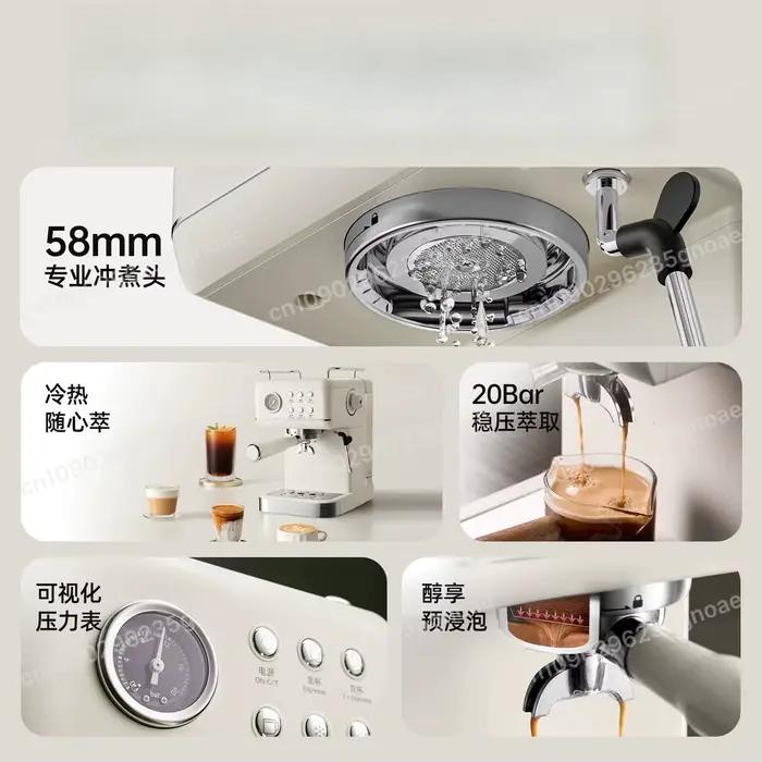 Machine expresso semi-automatique 58mm pour latte art et cafe a domicile occasion speciale blanc ou rouge