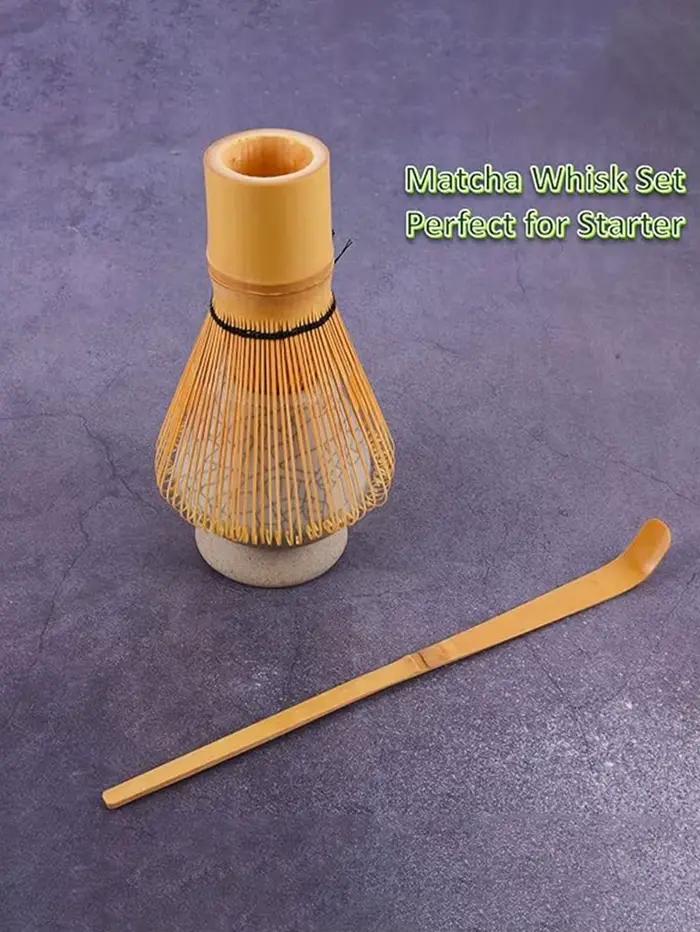 Ensemble de préparation de matcha en bambou avec cuillère à matcha, fouet et infuseur pour une expérience sensorielle unique et durable pour amateurs de thé et cadeaux ```