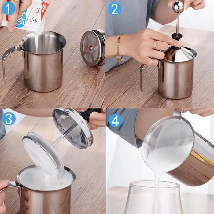 Mousseur à lait à Double maille en acier inoxydable